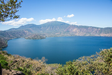 Fototapeta na wymiar Panorama of Lake Coatepeque, Santa Ana, El Salvador