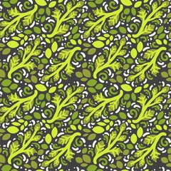 seamless pattern green leaf plant creative design background vector illustration