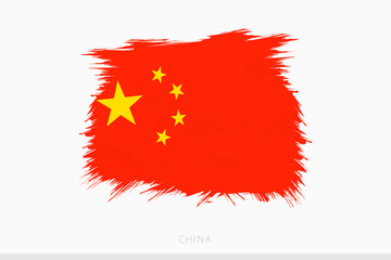 Grunge flag of China, vector abstract grunge brushed flag of China.