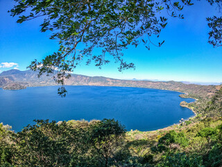 Panorama of Lake Coatepeque, Santa Ana, El Salvador