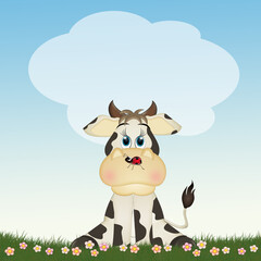 funny cow and ladybug