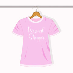 hanging shirt with personal shopper lettering