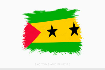 Grunge flag of Sao Tome and Principe, vector abstract grunge brushed flag of Sao Tome and Principe.