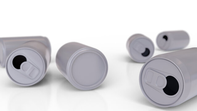 空き缶の3Dイラスト素材　環境問題のイメージ素材　3Dレンダリング