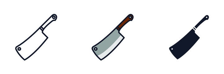 meat cleaver knife icon symbol template for graphic and web design collection logo vector illustration