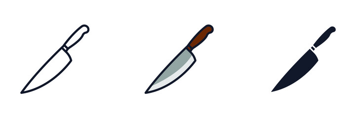 kitchen knife icon symbol template for graphic and web design collection logo vector illustration - obrazy, fototapety, plakaty