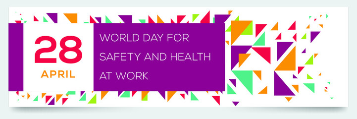 Creative design for (World Day for Safety and Health at Work), 28 April, Vector illustration.