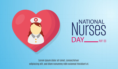 Vector illustration National Nurses day. National Nurses day is observed in United states on 6th May of each year, to mark the contributions that nurses make to society.