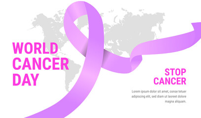 Vector illustration of World Cancer day is observed every year on February 4, to raise awareness of cancer and to encourage its prevention, detection, and treatment.