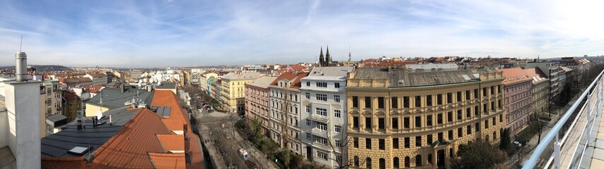Fototapeta premium 180 degree panoramic view of Prague 2