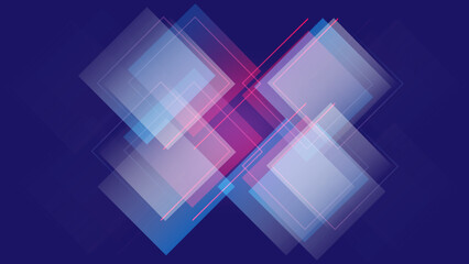Obraz premium Abstract technology blue and red square digital communication background, perfect for wallpaper, backdrop, postcard, background