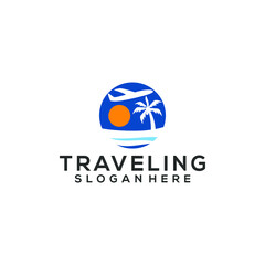 Fototapeta na wymiar Traveling Logo Design Concept Vector