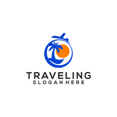Traveling Logo Design Concept Vector
