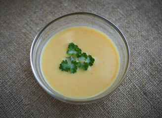 cream of broccoli soup with parsley