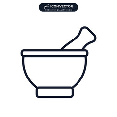 mortar pestle icon symbol template for graphic and web design collection logo vector illustration