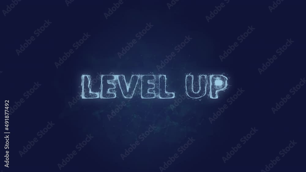 Leinwandbilder Level Up text. Plexus with text Level Up. Plexus. 4K video