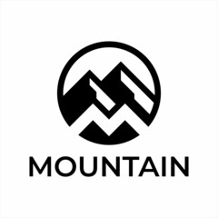 Mountain and letter m logo design