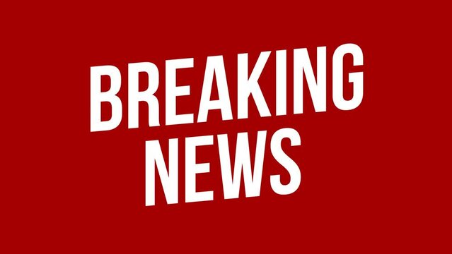 TV Channel Breaking News Lettering Animation. Alpha Channel.