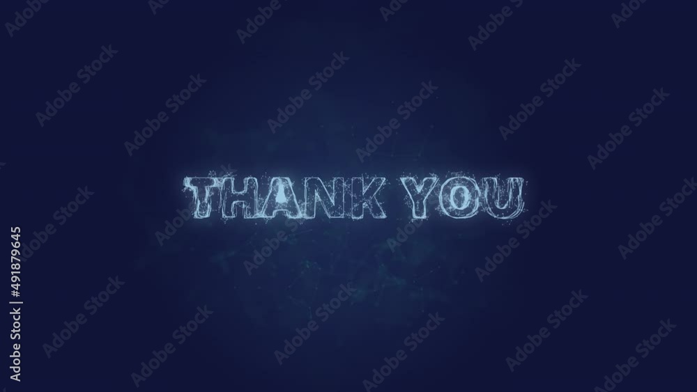 Poster thank you text. plexus with text thank you. plexus. 4k video