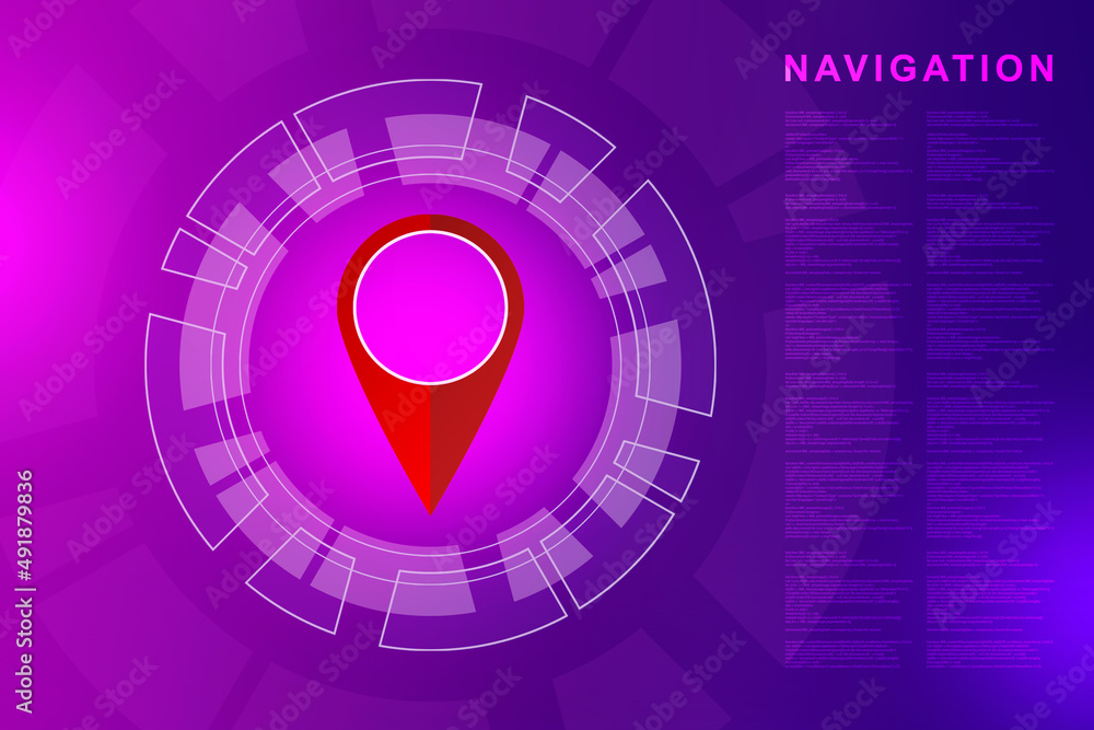 Poster 2d rendering Red map pointer
