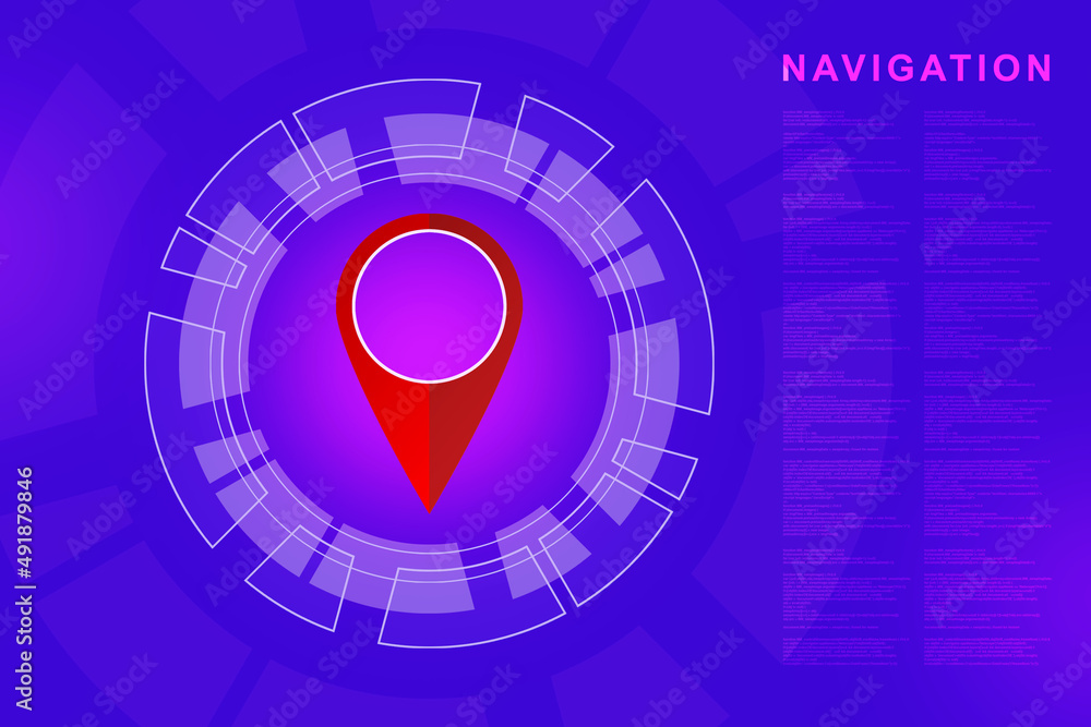 Poster 2d rendering Red map pointer
