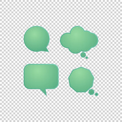 green blank speech bubbles set