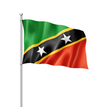 Saint Kitts And Nevis flag isolated on white