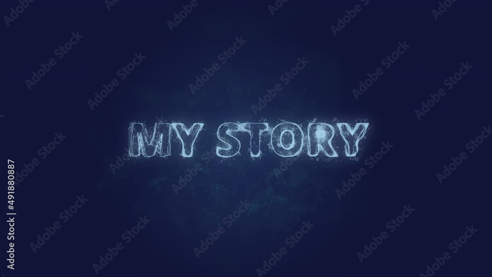 Aufkleber My Story text. Plexus with text My Story. Plexus. 4K video