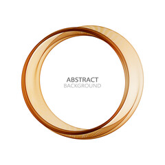 Obraz premium Bright smoky gold circular wave on a white background. Frame. Design element
