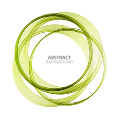 Abstract green circular wave background design, frame