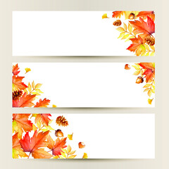 Autumn design with leaves. background, banner, card and poster design