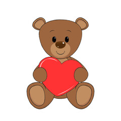 Fototapeta premium Teddy bear with heart.