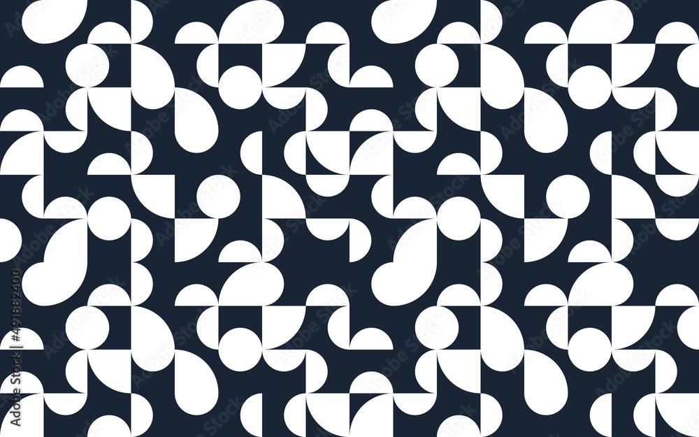 Poster abstract vector geometric seamless pattern, black and white simple geometric elements repeat tiles, 