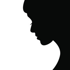 Naklejka na ściany i meble Black vector Girl silhouette on a white background. Girl silhouette