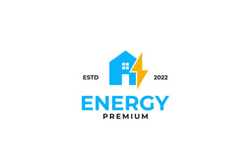 Electric or energy house logo design vector template