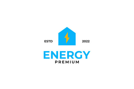 Electric or energy house logo design vector template