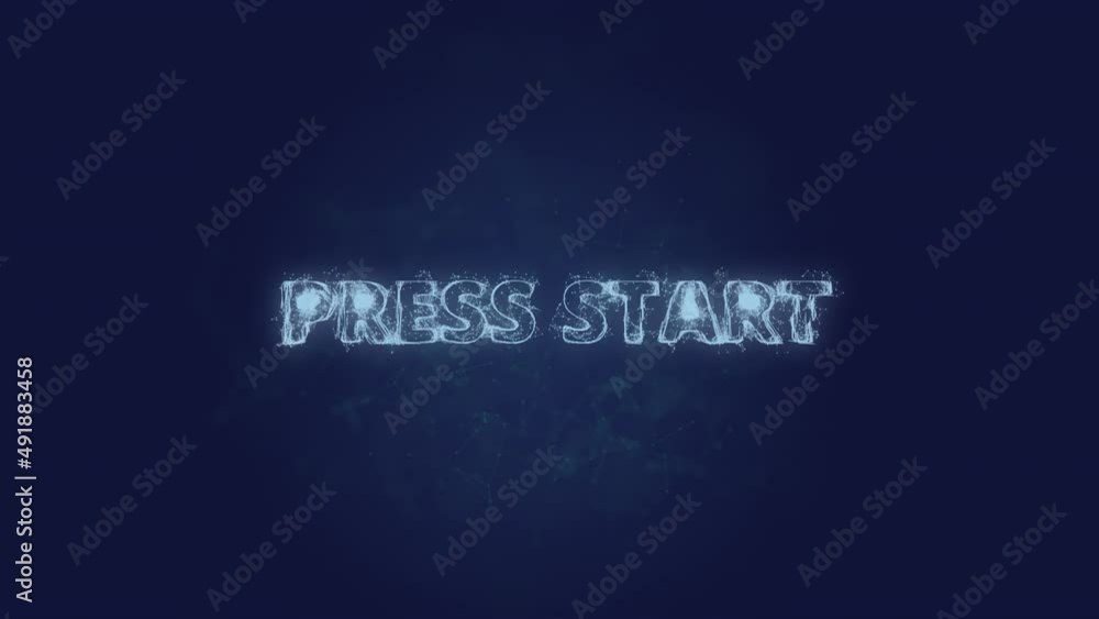 Poster Press start text. Plexus with text press start. Plexus. 4K video