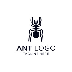 ant logo simple monoline design illustration