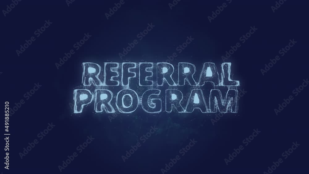 Poster Referral program text. Plexus with text referral program. Plexus. 4K video