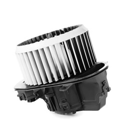 Car heater fan on white background