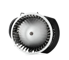 Car heater fan on white background