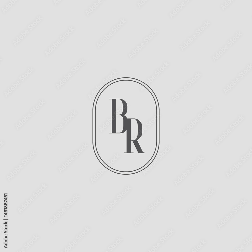 Canvas Prints initial br wedding monogram logo design