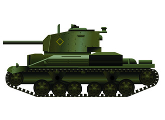 Fototapeta na wymiar vector illustration of a ww2 panzer tank isolated on white