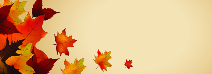 Autumn Background with leaves for shopping sale or promo poster and frame leaflet or web banner.
