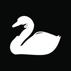 swan and wolf negative space illustration design