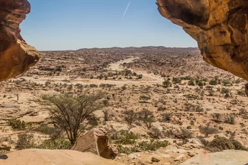 Fotobehang Landscape view from the Laas Geel rock paintings, Somaliland © Matyas Rehak