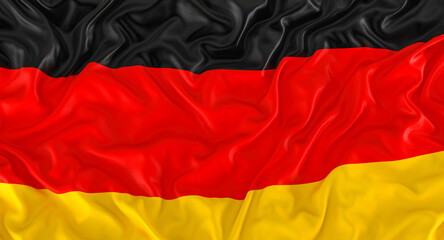 German flag with folds and wrinkles.