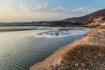 View of saline lake Assal in Djibouti