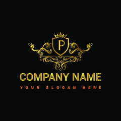F_Vintage_and_luxury_logo_template_Premium_Vector,Royalty