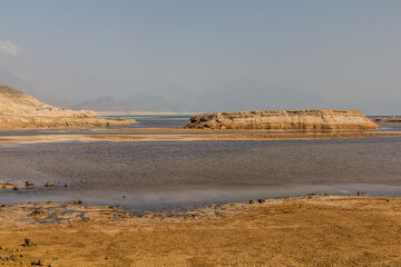 Coast of saline lake Assal in Djibouti